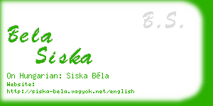 bela siska business card